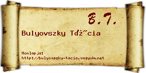 Bulyovszky Tácia névjegykártya